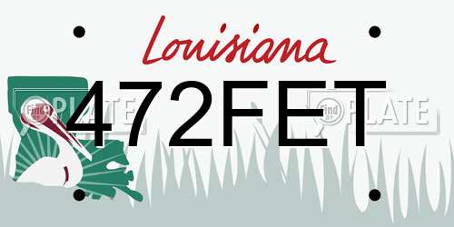 472FET Louisiana License Plate