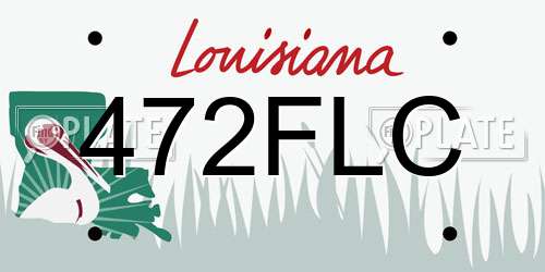 472FLC Louisiana License Plate
