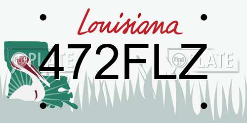472FLZ Louisiana License Plate