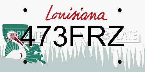 473FRZ Louisiana License Plate