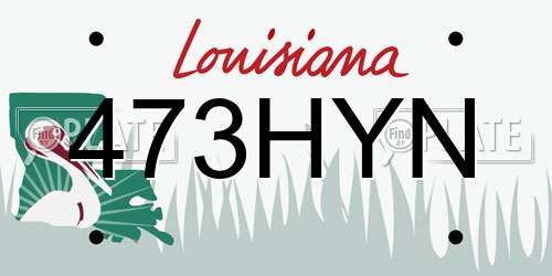 473HYN Louisiana License Plate