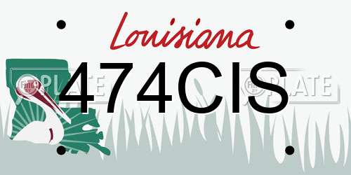 474CIS Louisiana License Plate