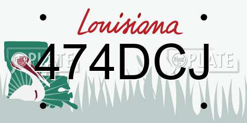 474DCJ Louisiana License Plate