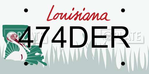 474DER Louisiana License Plate