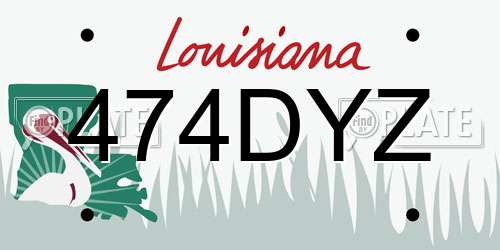 474DYZ Louisiana License Plate