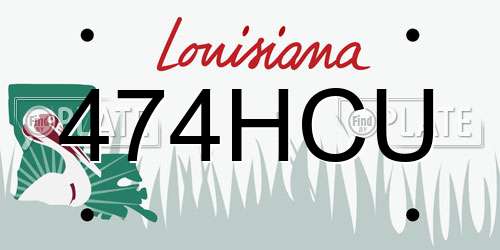 474HCU Louisiana License Plate