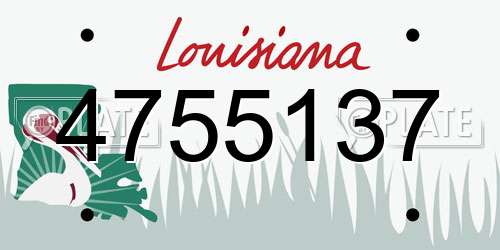 4755137 Louisiana License Plate