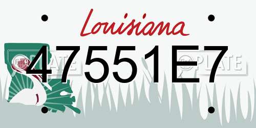 47551E7 Louisiana License Plate