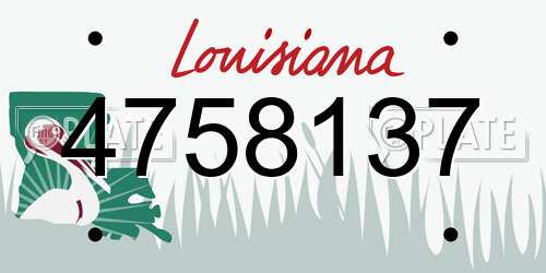 4758137 Louisiana License Plate