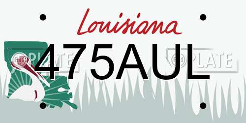 475AUL Louisiana License Plate