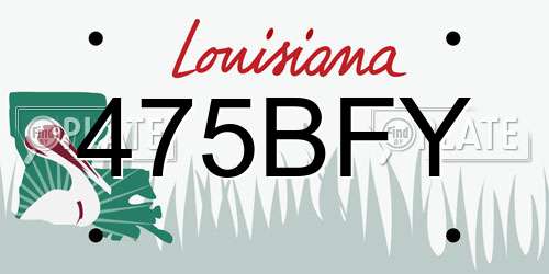 475BFY Louisiana License Plate