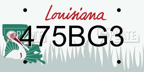 475BG3 Louisiana License Plate