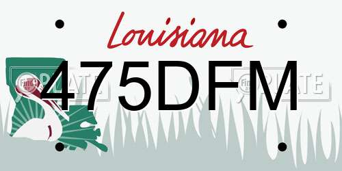 475DFM Louisiana License Plate