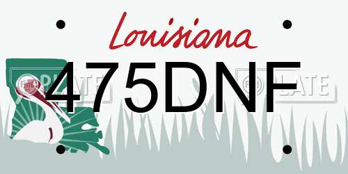 475DNF Louisiana License Plate