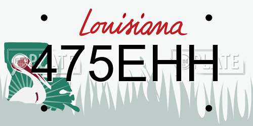 475EHH Louisiana License Plate