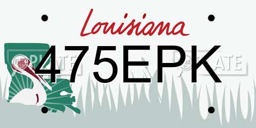 475EPK Louisiana License Plate