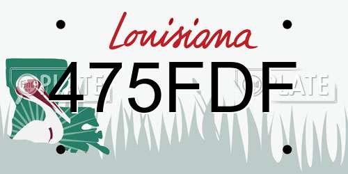 475FDF Louisiana License Plate