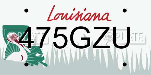 475GZU Louisiana License Plate