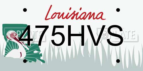 475HVS Louisiana License Plate