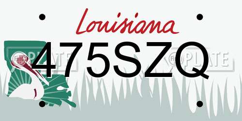 475SZQ Louisiana License Plate
