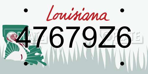 47679Z6 Louisiana License Plate