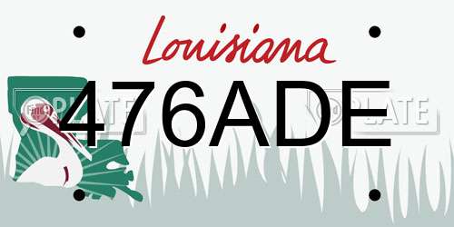 476ADE Louisiana License Plate