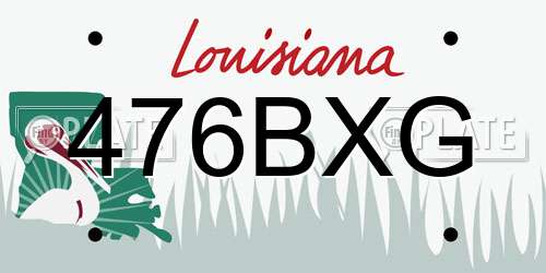 476BXG Louisiana License Plate
