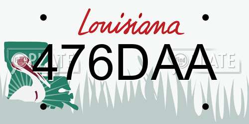 476DAA Louisiana License Plate