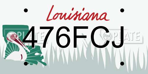 476FCJ Louisiana License Plate