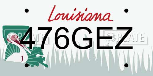 476GEZ Louisiana License Plate