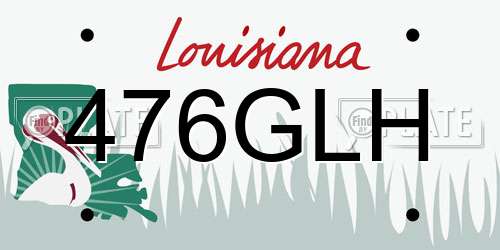 476GLH Louisiana License Plate