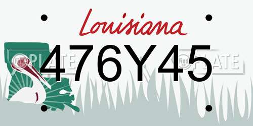 476Y45 Louisiana License Plate