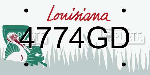 4774GD Louisiana License Plate