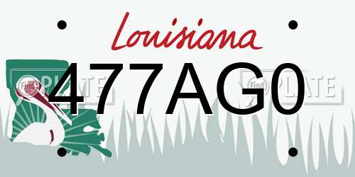 477AG0 Louisiana License Plate