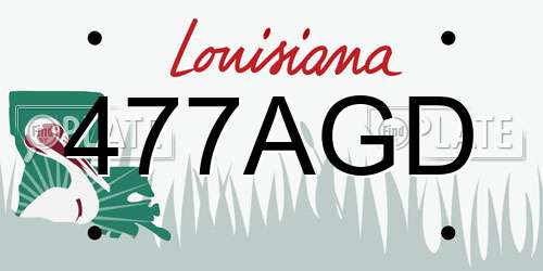 477AGD Louisiana License Plate