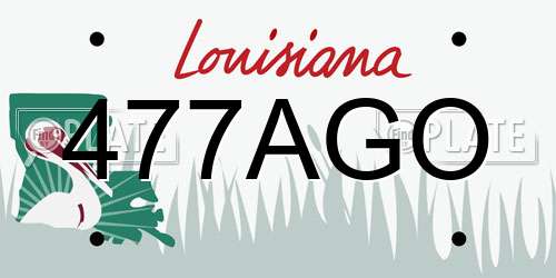 477AGO Louisiana License Plate
