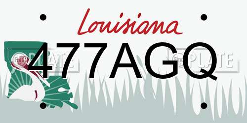 477AGQ Louisiana License Plate