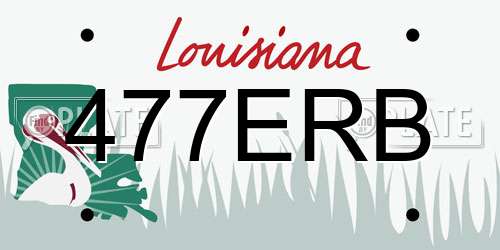 477ERB Louisiana License Plate