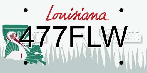 477FLW Louisiana License Plate