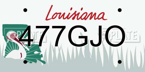477GJO Louisiana License Plate