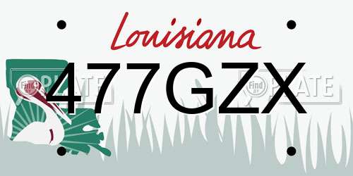 477GZX Louisiana License Plate