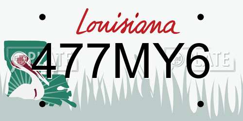 477MY6 Louisiana License Plate