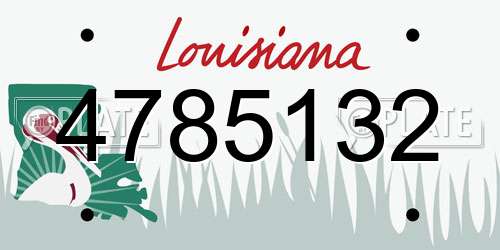 4785132 Louisiana License Plate