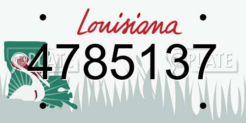 4785137 Louisiana License Plate