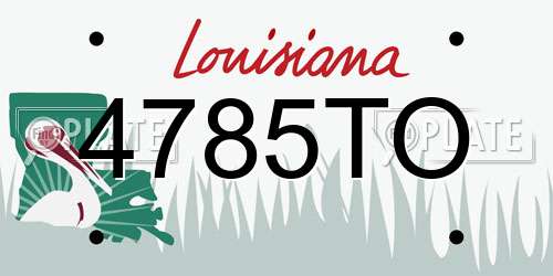 4785TO Louisiana License Plate