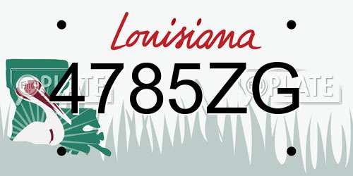 4785ZG Louisiana License Plate