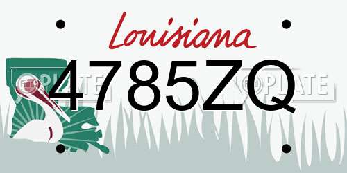 4785ZQ Louisiana License Plate