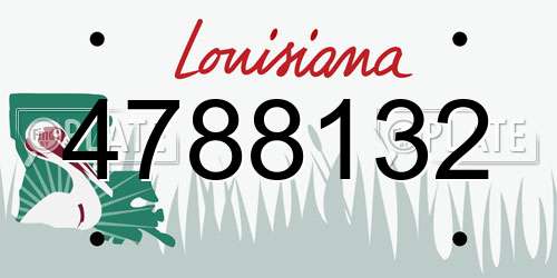 4788132 Louisiana License Plate
