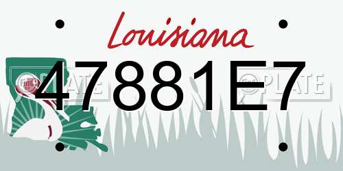 47881E7 Louisiana License Plate