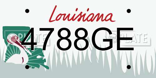 4788GE Louisiana License Plate